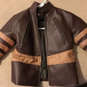 Boys brown and tan racer jacket (wolverine)